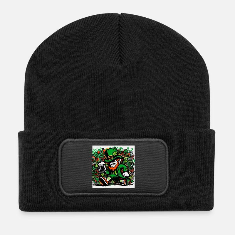 Leprechaun Ireland - Recycled Patch Beanie - black