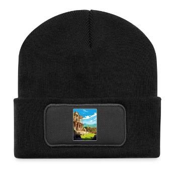 Ephesus Turkey Travel Poster Souvenir Painting WPA - Recycled Patch Beanie - black - Front