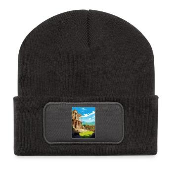 Éphèse Turquie Voyage Affiche Peinture Souvenir WPA - Beanie recyclé à patch - charbon - Devant