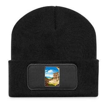 Ephesus Turkey Travel Poster Souvenir Painting WPA - Recycled Patch Beanie - black - Front