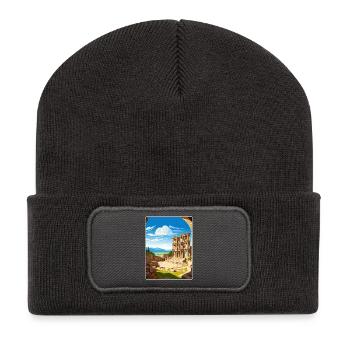 Éphèse Turquie Voyage Affiche Peinture Souvenir WPA - Beanie recyclé à patch - charbon - Devant