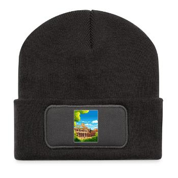 Vérone Italie Affiche de voyage Souvenir Carte Postale Peinture - Beanie recyclé à patch - charbon - Devant