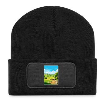 Troy Turkey Travel Poster Souvenir Postcard Paint - Recycled Patch Beanie - black - Front