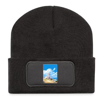 Délos Grèce Affiche de voyage Souvenir Carte Postale Peinture - Beanie recyclé à patch - charbon - Devant