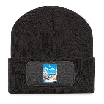 Kos Grèce Affiche de voyage Souvenir Carte Postale Peinture - Beanie recyclé à patch - charbon - Devant