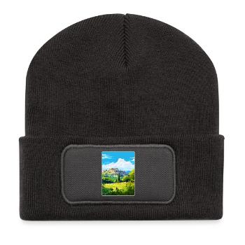 Athènes Grèce Voyage Affiche Peinture Souvenir WPA - Beanie recyclé à patch - charbon - Devant