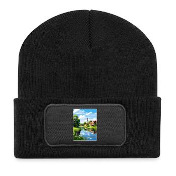 Spreewald Deutschland Reise Poster Souvenir Farbe WPA - Recycelte Patch Beanie - Schwarz - Vorne