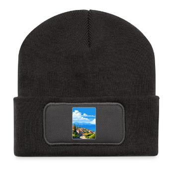 Nauplie Grèce Voyage Affiche Peinture Souvenir WPA - Beanie recyclé à patch - charbon - Devant