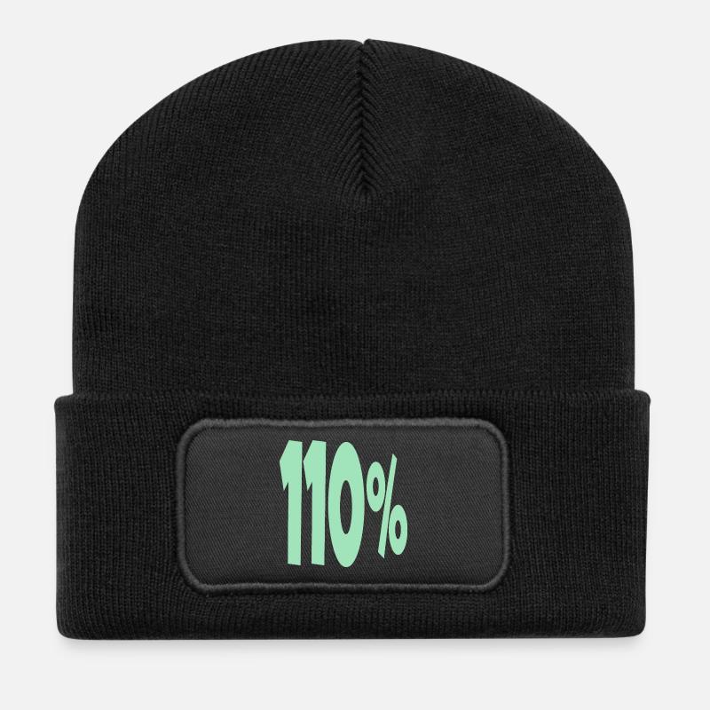 One Hundred and 10 Percent - Recycled Patch Beanie - black