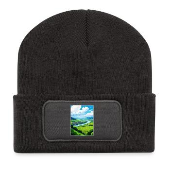 Vallée de la Moselle Allemagne Affiche de voyage Souvenir WPA - Beanie recyclé à patch - charbon - Devant