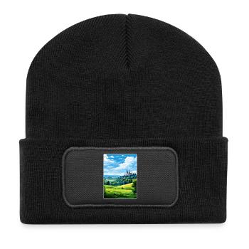 Eifel Nationalpark Deutschland Reiseposter Souvenir - Recycelte Patch Beanie - Schwarz - Vorne
