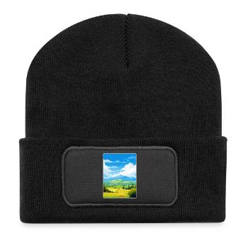 Mount Ida Greece Travel Poster Souvenir Paint WPA - Recycled Patch Beanie - black - Front