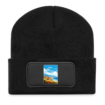 Kalamata Grèce Affiche de voyage Peinture Souvenir WPA - Beanie recyclé à patch - noir - Devant