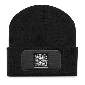 Perch fish angel design - Recycled Patch Beanie - black - Front