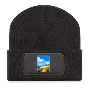 Holywell Bay, Cornwall, England, Reiseposterkarte - Recycelte Patch Beanie - Dunkelgrau - Vorne