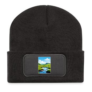 Peak District Vereinigtes Königreich Großbritannien Reiseplakat WPA - Recycelte Patch Beanie - Dunkelgrau - Vorne