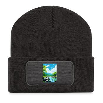 Golitha Falls Angleterre Affiche de voyage Souvenir WPA - Beanie recyclé à patch - charbon - Devant