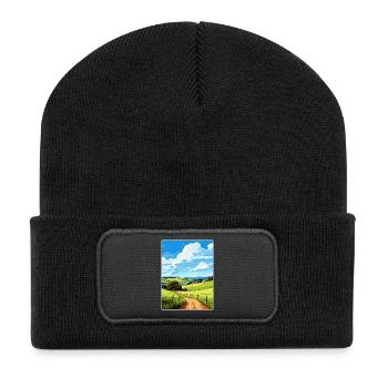 Lerryn Cornwall England Reiseposter Souvenir WPA - Recycelte Patch Beanie - Schwarz - Vorne