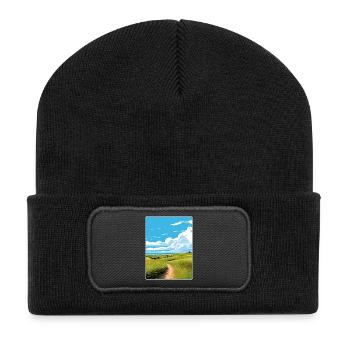 Goonhilly Downs Angleterre Affiche de voyage Souvenir WPA - Beanie recyclé à patch - noir - Devant