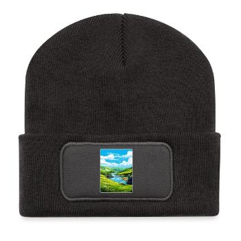 Boscastle Cornwall England Reiseposter Souvenir - Recycelte Patch Beanie - Dunkelgrau - Vorne