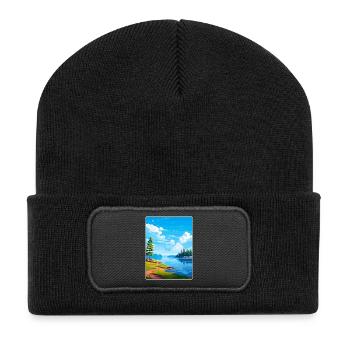 Lake Arrowhead Kalifornien Reise Poster Souvenir - Recycelte Patch Beanie - Schwarz - Vorne