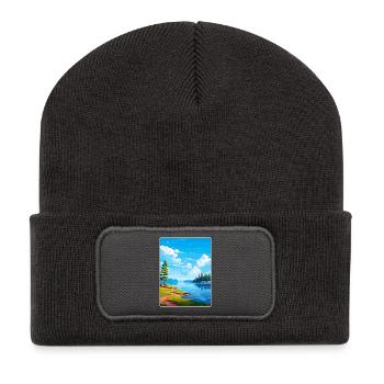 Lake Arrowhead California Travel Poster Souvenir - Recycled Patch Beanie - dark grey - Front