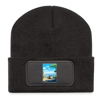 Affiche de voyage du Golden Gate de San Francisco en Californie - Beanie recyclé à patch - charbon - Devant