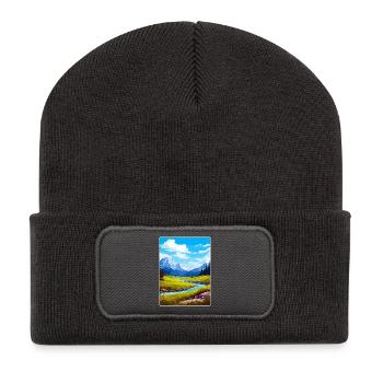 Glacier County Montana Travel Poster Souvenir WPA - Recycled Patch Beanie - dark grey - Front
