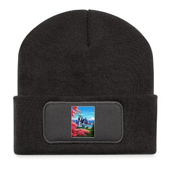 Seattle Washington DC Reiseposter Souvenir WPA - Recycelte Patch Beanie - Dunkelgrau - Vorne