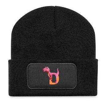 D - DINOSAURE, personnalisable - Beanie recyclé à patch - noir - Devant