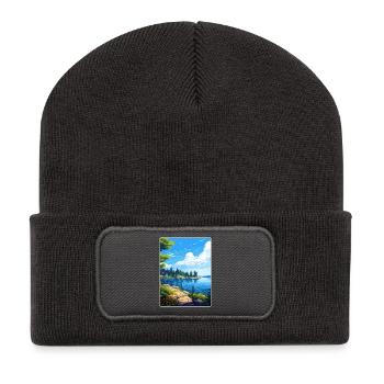 Lake Arrowhead California Travel Poster Souvenir - Recycled Patch Beanie - dark grey - Front