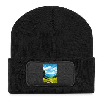 Affiche de voyage du parc national des Great Smoky Mountains - Beanie recyclé à patch - noir - Devant