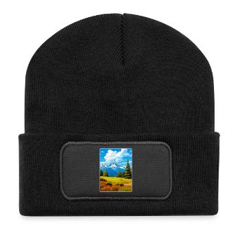 Affiche de voyage du parc national des Great Smoky Mountains - Beanie recyclé à patch - noir - Devant