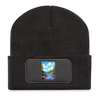 Cuyahoga Valley Nationalpark Reiseposterkarte - Recycelte Patch Beanie - Dunkelgrau - Vorne
