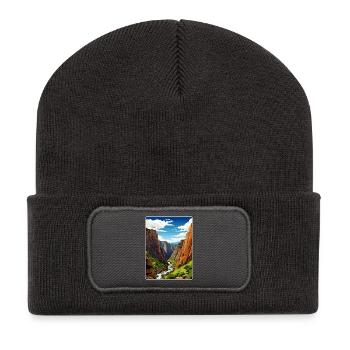 Black Canyon Nationalpark Colorado Reiseposter - Recycelte Patch Beanie - Dunkelgrau - Vorne