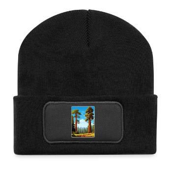 Parc national de Sequoia Californie Affiche de voyage WPA - Beanie recyclé à patch - noir - Devant