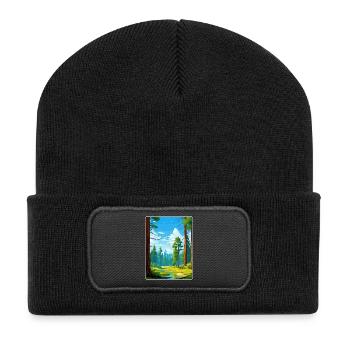 Parc national de Sequoia Californie Affiche de voyage WPA - Beanie recyclé à patch - noir - Devant