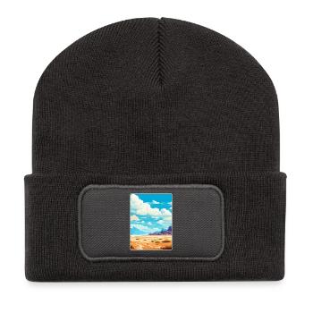 Carte de voyage californienne du parc national de la Vallée de la Mort - Beanie recyclé à patch - charbon - Devant
