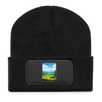 Affiche de voyage du parc national des Great Smoky Mountains - Beanie recyclé à patch - noir - Devant