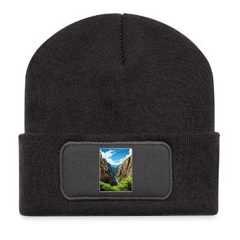 Black Canyon Nationalpark Colorado Reiseposter - Recycelte Patch Beanie - Dunkelgrau - Vorne
