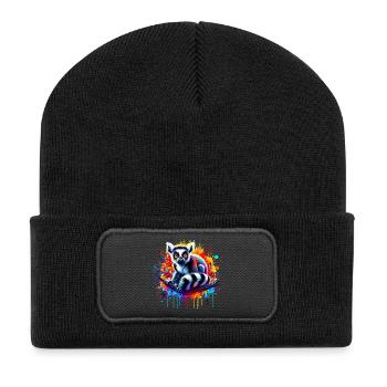 Lémurien - Beanie recyclé à patch - noir - Devant