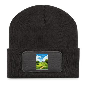 Baltusrol Golf Club Vintage Reiseposter Souvenir - Recycelte Patch Beanie - Dunkelgrau - Vorne