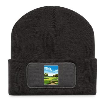 Tpc San Antonio Golf Travel Poster Souvenir WPA - Recycled Patch Beanie - dark grey - Front