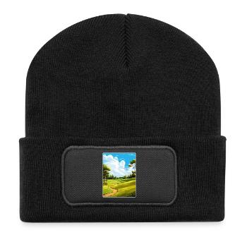 Oak Hills Golf Club Vintage Reise Poster Souvenir - Recycelte Patch Beanie - Schwarz - Vorne