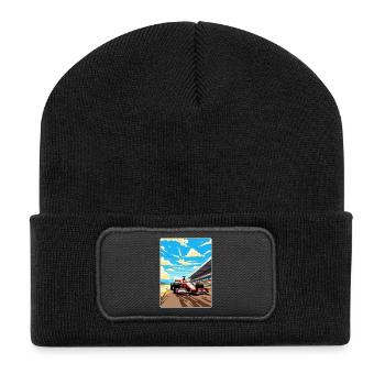 Silverstone Circuit Motorsport Rennen England Reisen - Recycelte Patch Beanie - Schwarz - Vorne