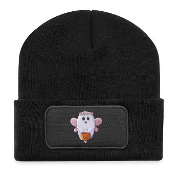 Süßer Geist bereit für Halloween - Recycelte Patch Beanie - Schwarz - Vorne
