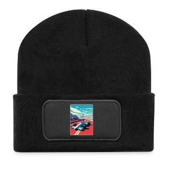 Mexico Circuit Motorsport Race Travel Poster WPA - Recycled Patch Beanie - black - Front