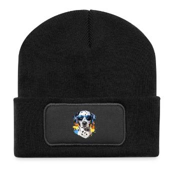 Dalmatian with sunglasses - Recycled Patch Beanie - black - Front