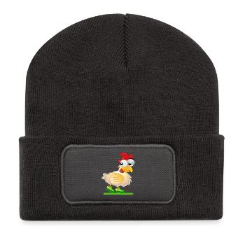 POULETS BANDE DESSINÉE COURSE À PIED - Beanie recyclé à patch - charbon - Devant