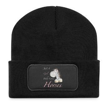 Just A Girl Who Loves Horses Saying - Recycled Patch Beanie - black - Front